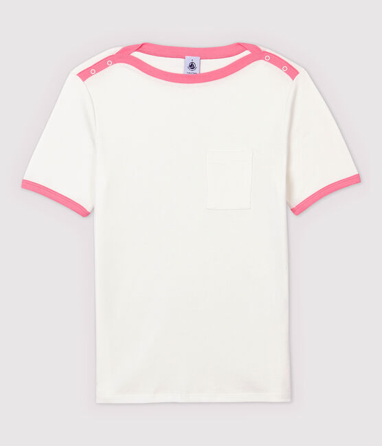 Women's Cotton T-Shirt MARSHMALLOW white/GRETEL pink