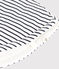 Babies' Sailor Striped Cotton Cape With Hood MARSHMALLOW white/SMOKING blue