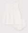 Babies' short-sleeved plain cotton dress white