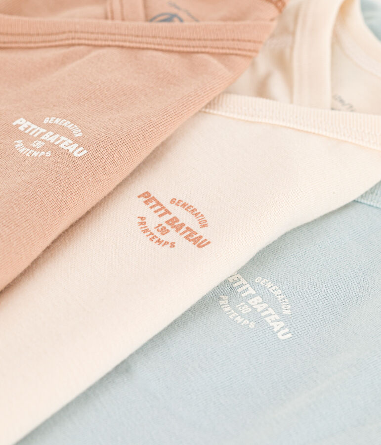 Long-Sleeved Wrapover Cotton Bodysuits - 3-Pack multicolor