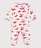 Printed Tube Knit Sleepsuit MARSHMALLOW white/PEPS red