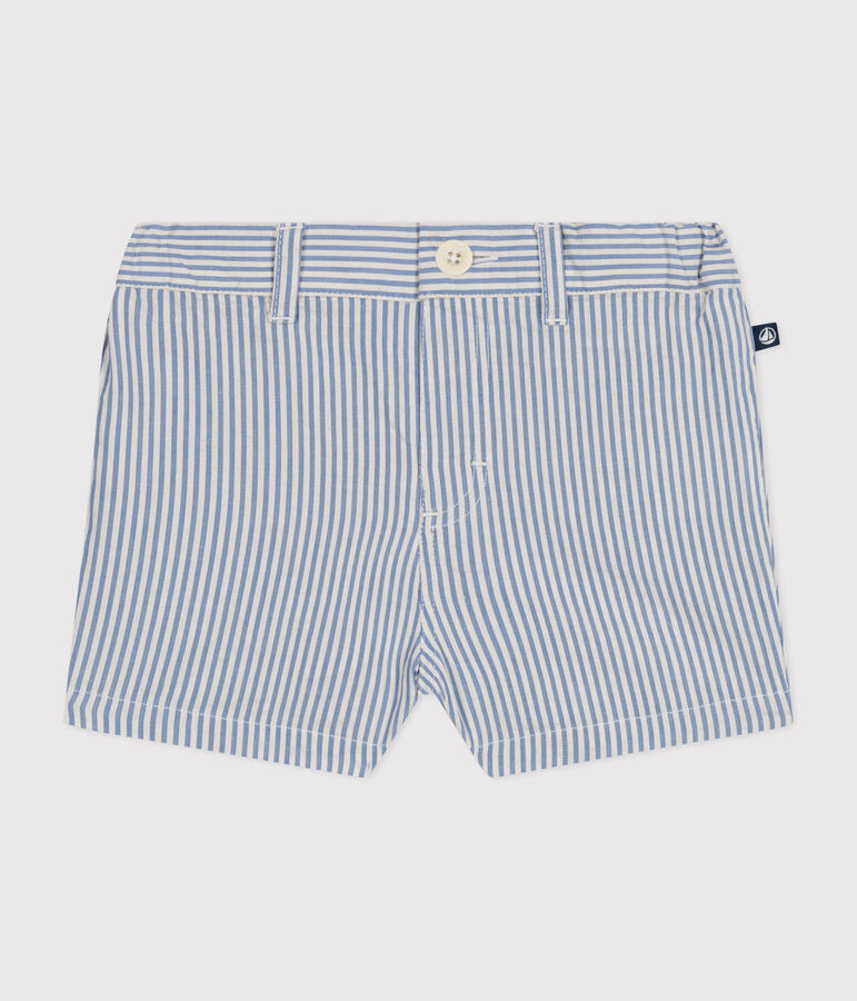 Babies' Seersucker Shorts GAULOISE /MARSHMALLOW