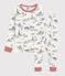 Boys' Toile de Jouy Paris Cotton Pyjamas MARSHMALLOW white/MEDIEVAL blue