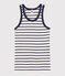 Women's Iconic Striped Cotton Vest Top MARSHMALLOW white/SMOKING blue