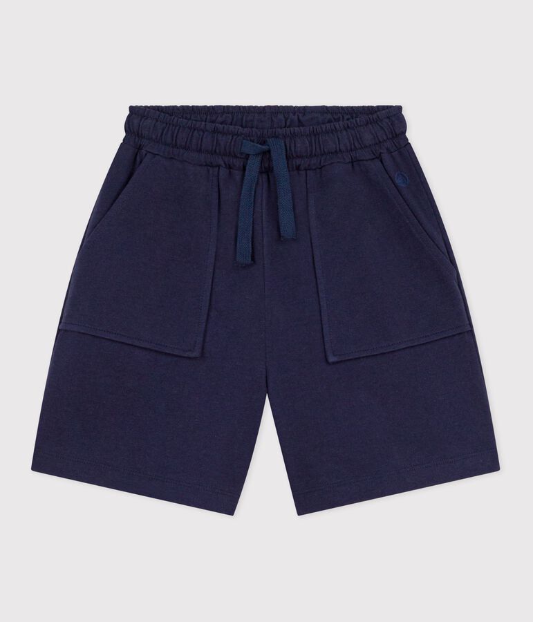 Children's Bermuda shorts in plain cotton blue