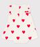 Babies' Organic Cotton Heart Print Dress With Bodysuit white/red