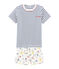 Boys' Ribbed Cropped Pyjamas MARSHMALLOW white/MULTICO white