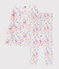Girls' Jungle Print Cotton Pyjamas MARSHMALLOW white/MULTICO white