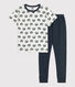 Boys' Snail Patterned Short-Sleeved Cotton Pyjamas