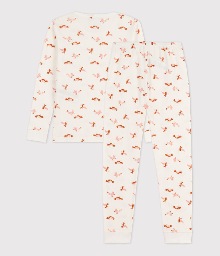 Bird Themed Cotton Snugfit Pyjamas white/multicolor
