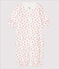 Babies' Ribbed Jumpsuit/Sleeping Bag MARSHMALLOW white/GROSEILLER pink