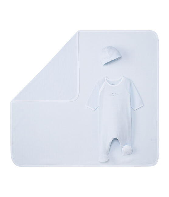 Unisex baby's gift set in 1 x 1 rib. variante 1