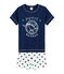 Boys' Cotton/Linen Short Pyjamas MEDIEVAL blue/MULTICO white