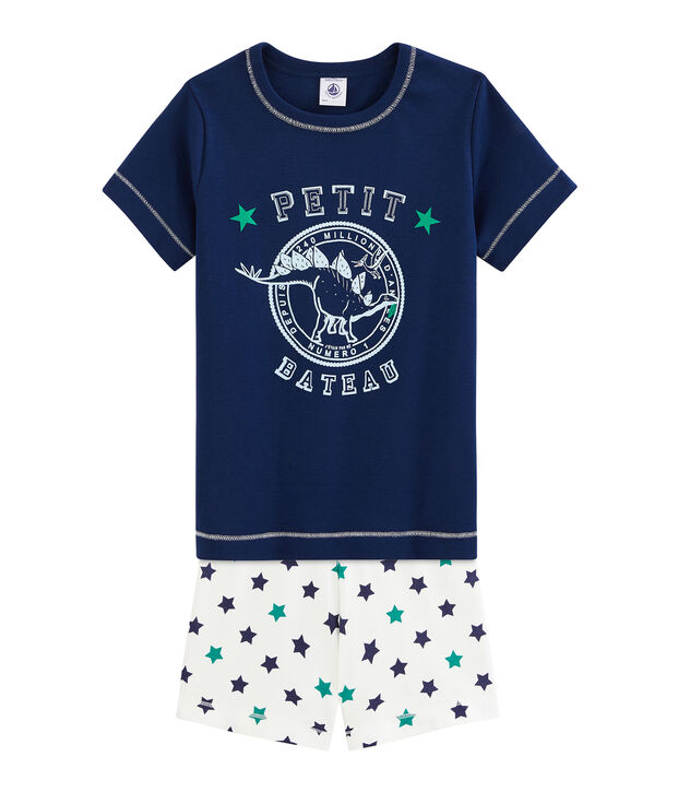 Boys' Cotton/Linen Short Pyjamas blue/multicolor