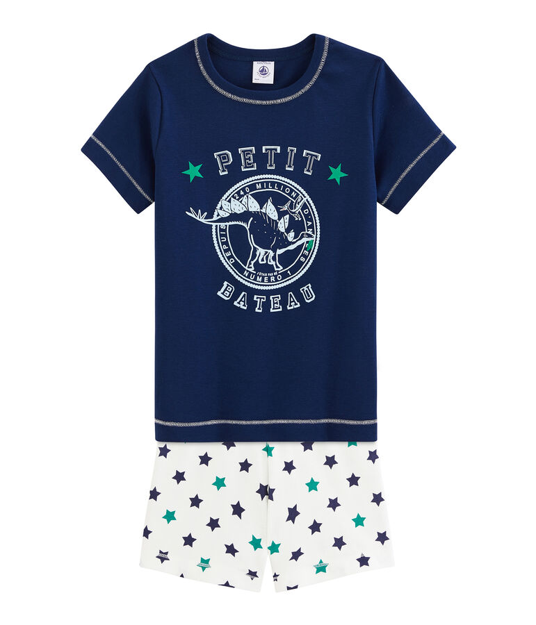 Boys' Cotton/Linen Short Pyjamas blue/multicolor