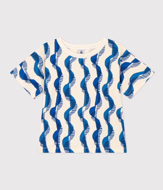 Girls' short-sleeved cotton T-shirt AVALANCHE white/MULTICO