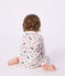 Babies' Paris-print footless cotton pyjama suit MARSHMALLOW white/MULTICO white