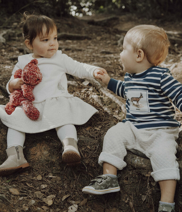 Petit Bateau x Deyrolle Romper SHADOW blue/MULTICO ecru