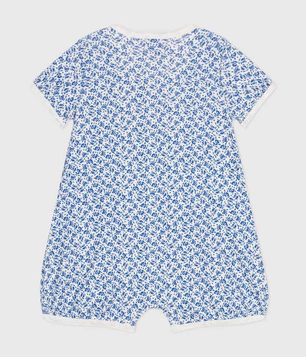 Babies' Short Cotton Playsuit blue/blue