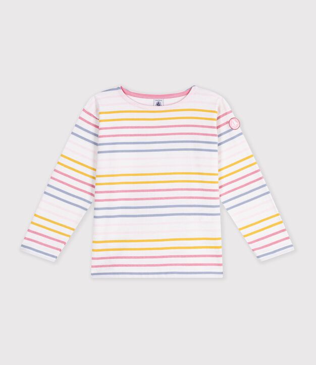 Children's cotton Breton top white/multicolor