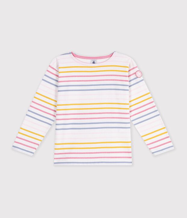 Children's cotton Breton top white/multicolor