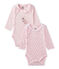 Set of 2 newborn baby girls' long-sleeved bodysuits LOT white