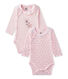 Set of 2 newborn baby girls' long-sleeved bodysuits