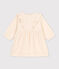 Babies' Long-Sleeved Cotton Gauze Dress AVALANCHE Ecru
