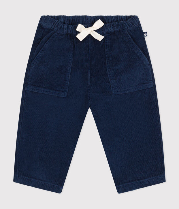 Babies' velour trousers blue