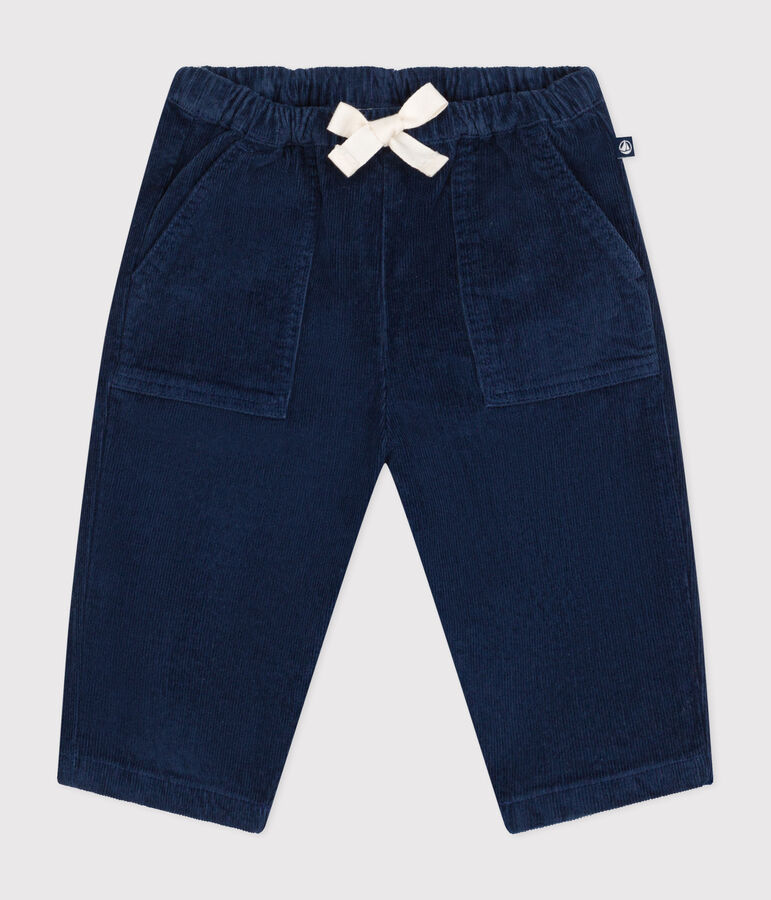 Babies' velour trousers blue