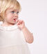 Babies' short-sleeved cotton and tulle dress with a ruff