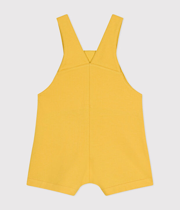 Babies' Short Lightweight Fleece Dungarees yellow