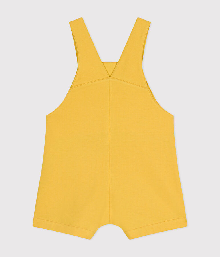 Babies' Short Lightweight Fleece Dungarees yellow