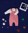 Babies' cotton T-shirt and fleece dungaree outfit ROSEWOOD pink/MULTICO