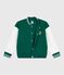 Children's varsity-style jacket in plain cotton EVERGREEN green/MILK
