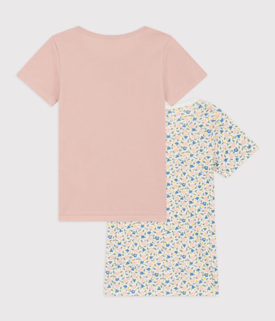 Girls' Short-Sleeved Floral Cotton T-Shirt - 2-Pack variante 1