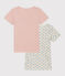 Girls' Short-Sleeved Floral Cotton T-Shirt - 2-Pack variante 1