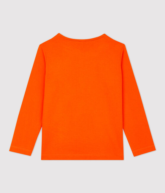 Boys' Long-Sleeved Cotton T-Shirt CAROTTE orange