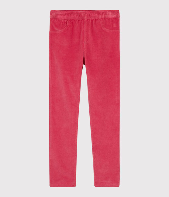 Girls' Velvet Trousers POPPY pink