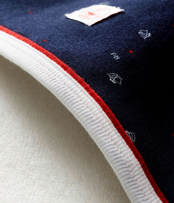 Baby boy's print bath towel in a box SMOKING blue/MULTICO white