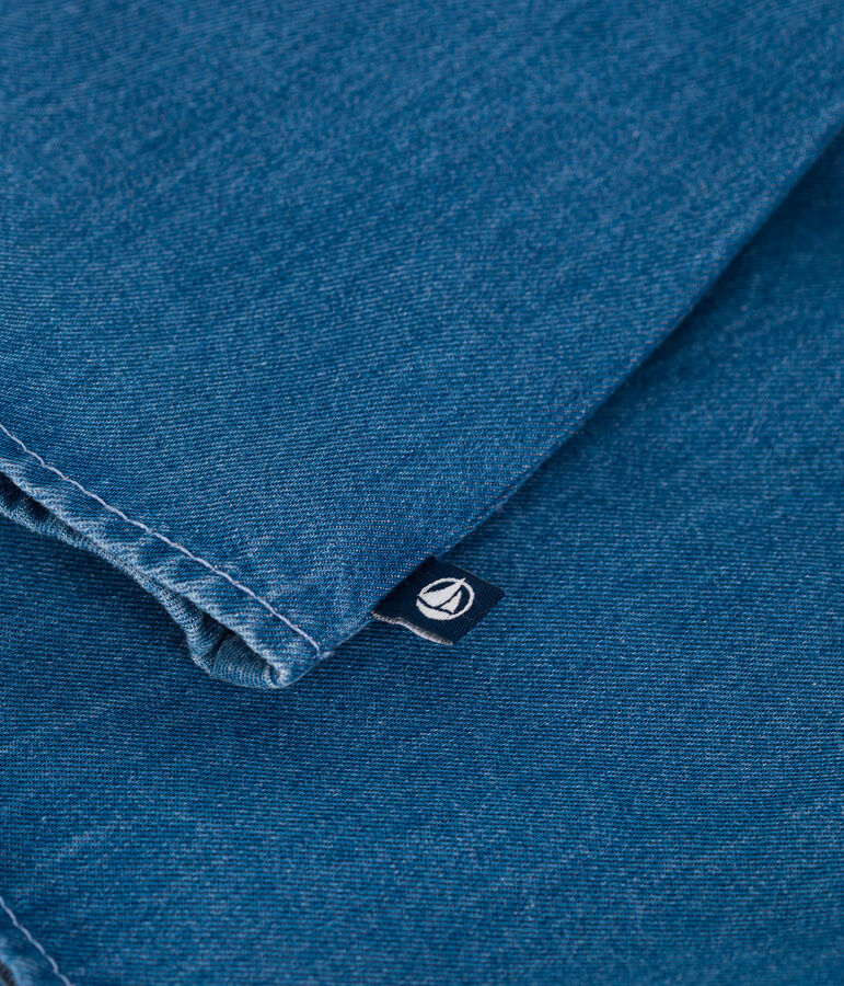 Babies' short-sleeved denim blouse blue