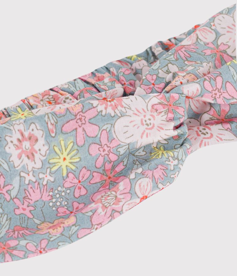Children's hairband in floral-print poplin SPRAY /MULTICO