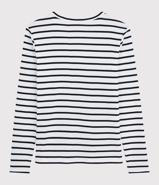 Women's Iconic V-Neck Cotton T-Shirt white/blue