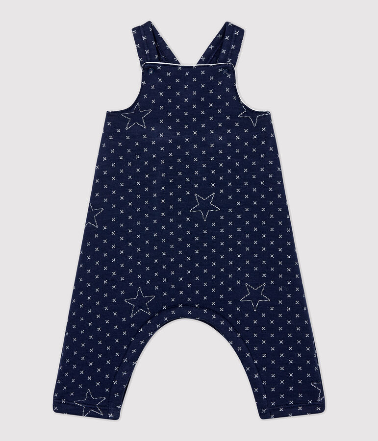 Babies' Starry Organic Cotton Quilted Dungarees blue