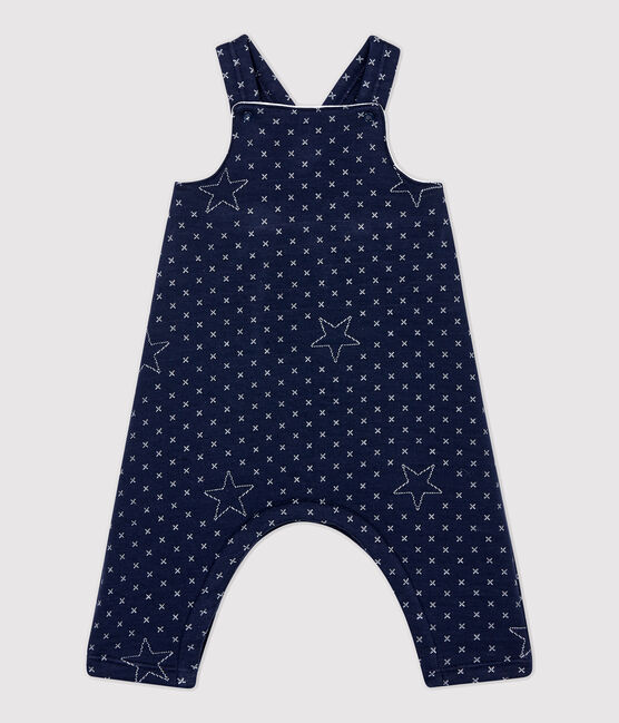 Babies' Starry Organic Cotton Quilted Dungarees SMOKING blue
