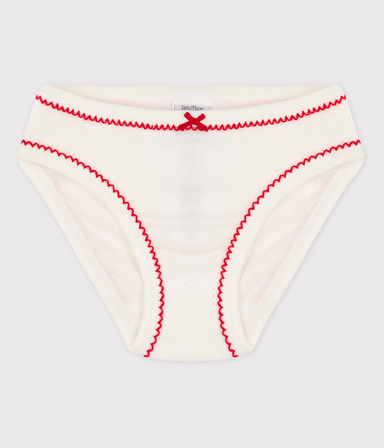 Girls' Cotton Briefs MARSHMALLOW white