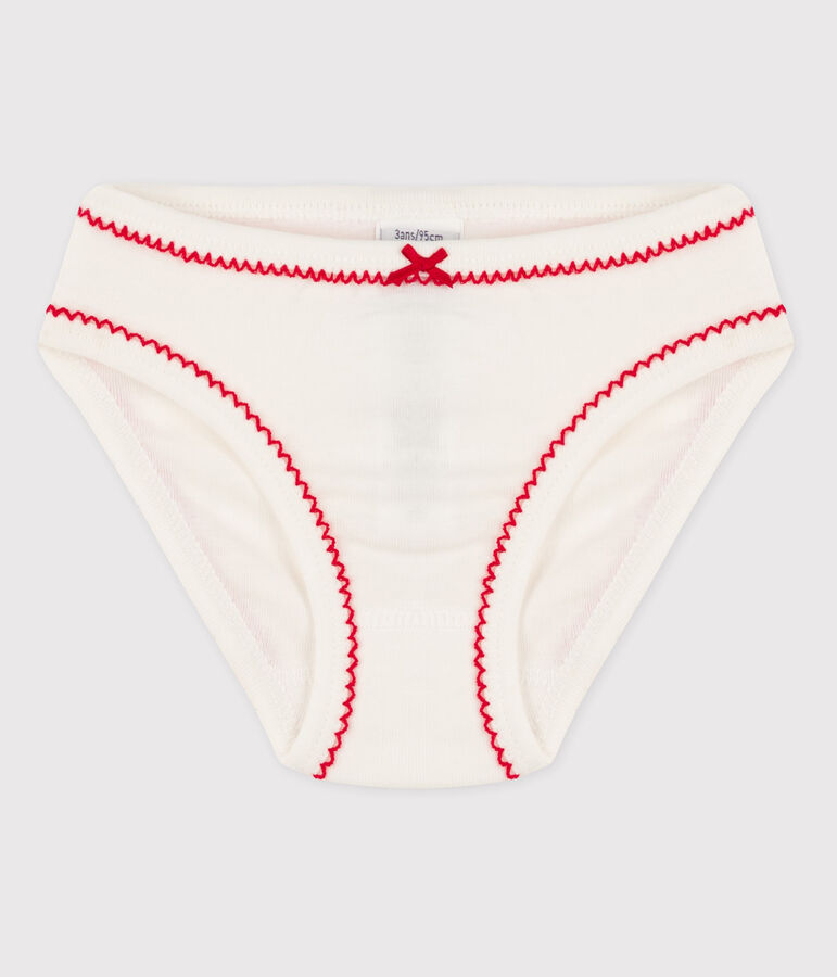 Girls' Cotton Briefs white