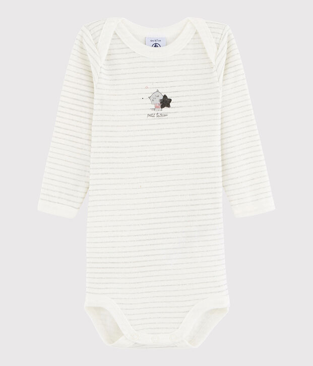 Unisex Babies' Long-Sleeved Bodysuit white/grey