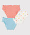 Children's frilly heart-print cotton knickers - 3-Pack variante 1