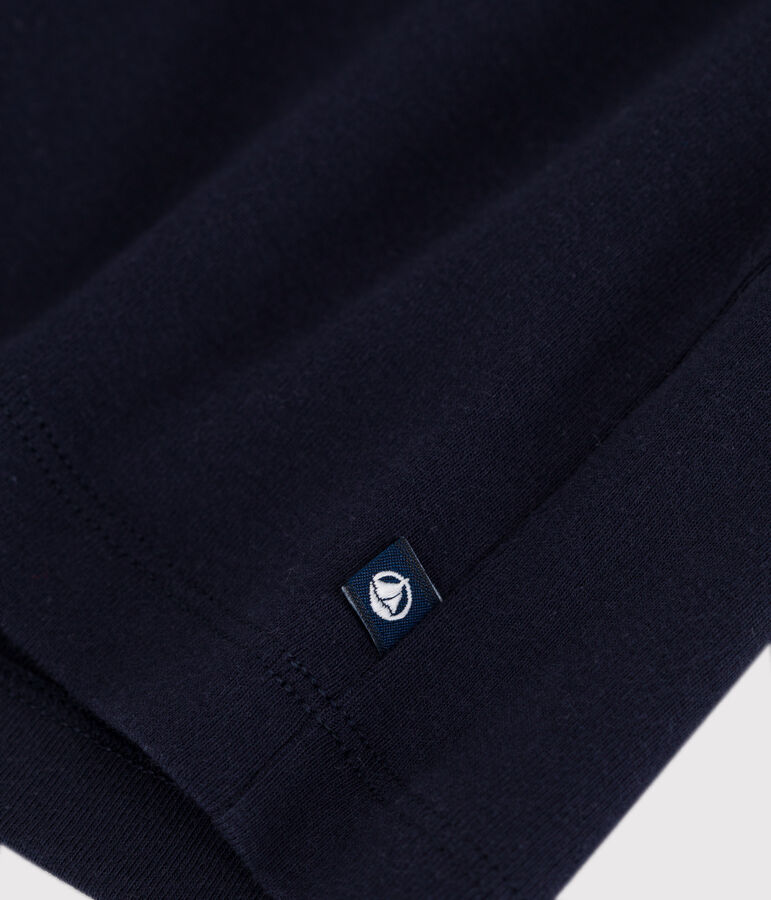 Children's short-sleeved plain cotton dress blue